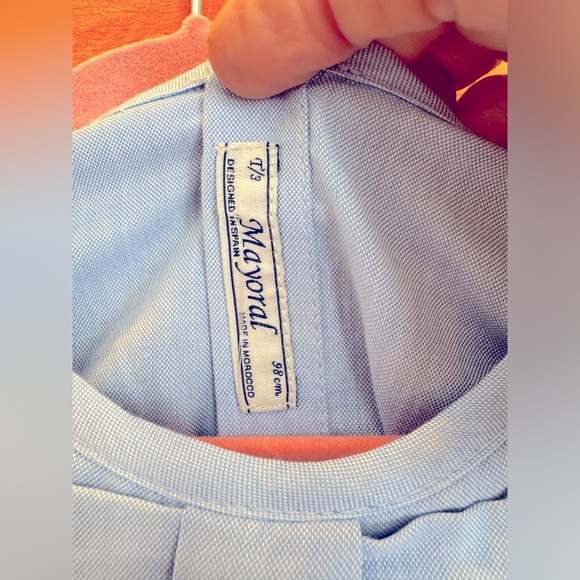 NWT Mayoral blue shirt with bow, sz 3 (98cm) - Picture 4 of 4